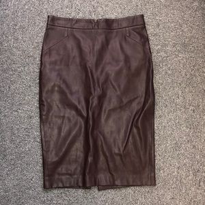 Faux Leather Maroon Skirt